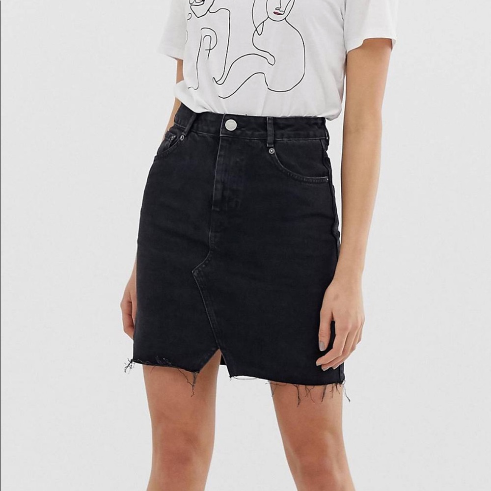 ASOS Black Denim Jean Skirt